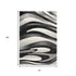 2' X 4' Gray Abstract Dhurrie Area Rug